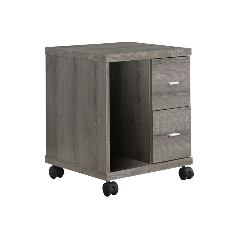 Bureau, classeur, chariot d'imprimante, classeur roulant, mobile, rangement, travail, stratifié brun, contemporain, moderne