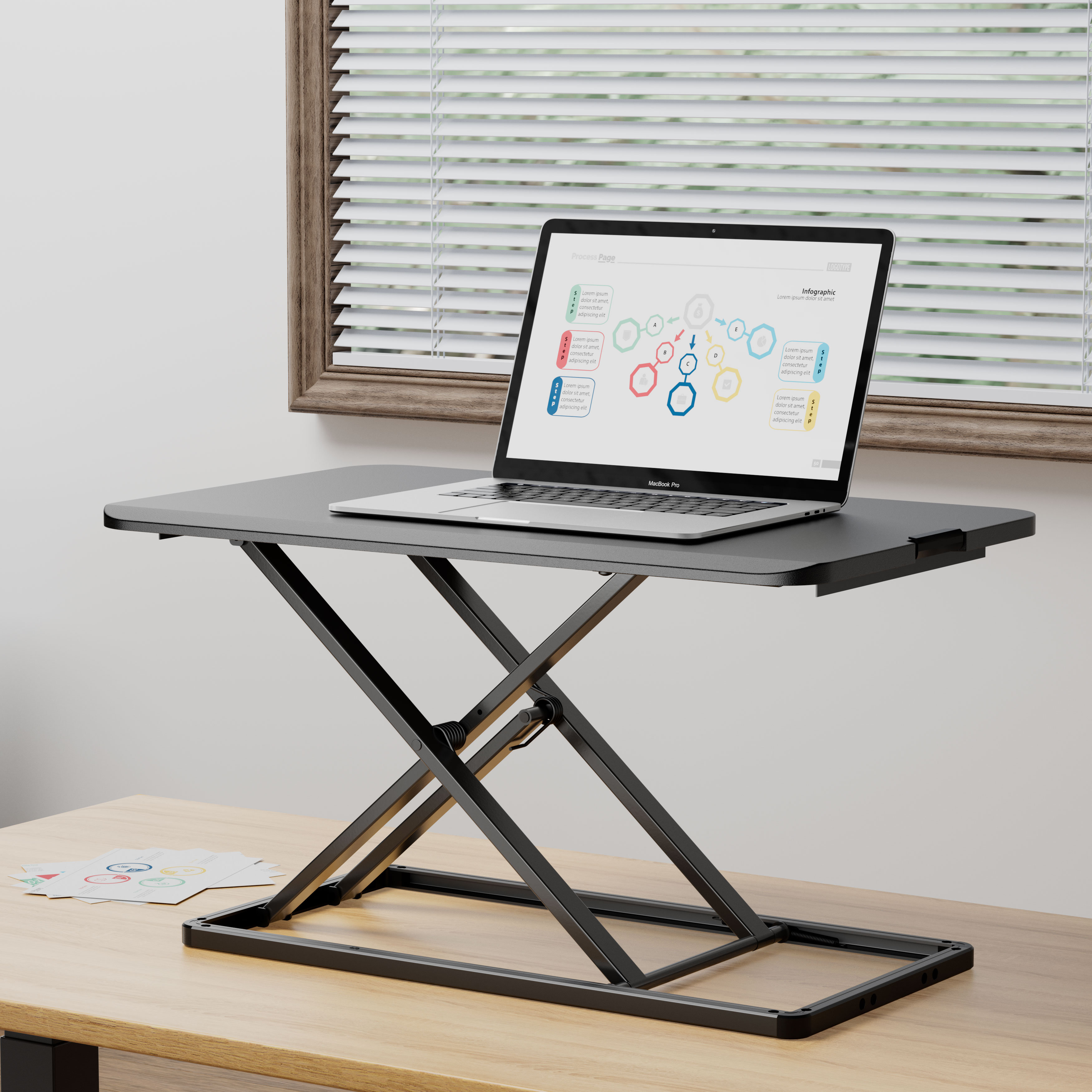 NOBLEWELL Single Top Height Adjustable Standing Desk Riser & Reviews ...