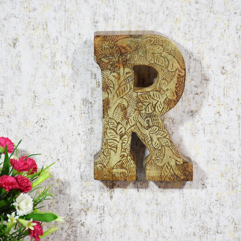 Haddam Text & Numbers Letter Block, R, Gold