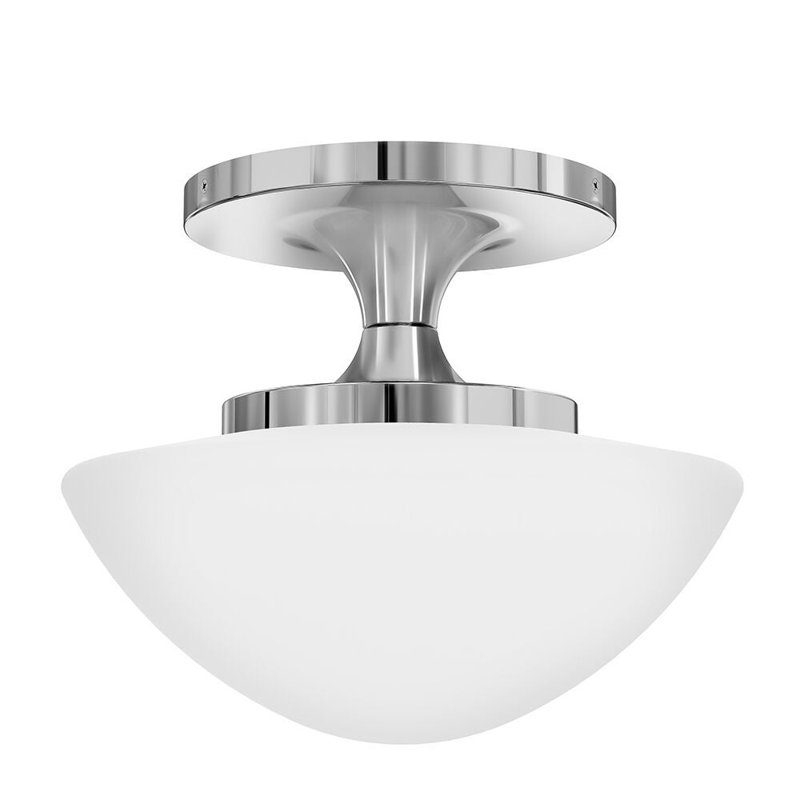 Hinkley Knox Semi-Flush Mount Schoolhouse Ceiling Light, Chrome