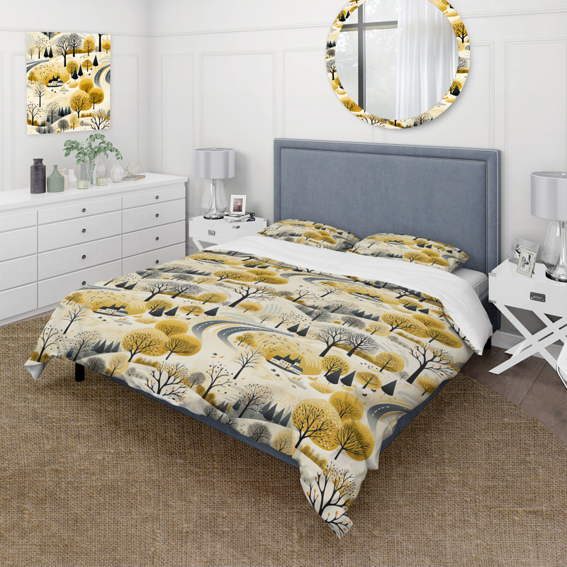 Ensemble de housse de couette Autunm, Housse de couette simple + 1 taie décorative stan