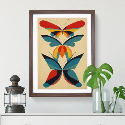 Retro Butterflies No.3 - Single Picture Frame Print