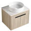 Meuble-lavabo de 24 po en chêne blanc. Fixé au mur avec lavabo en céramique et porte sécurisée au design moderne. Chêne à fermeture en douceur et grand espace de rangement