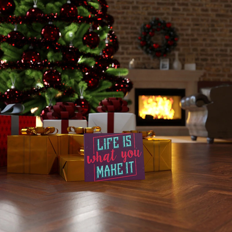 Art inspirant, impression sur toile, "Life is What You Make It", H 18 po x l 24 po