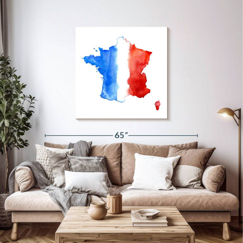 Carte de Borges du drapeau de la France, H 39 po x l 39 po
