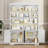 Ariel 73.1"H Bookcase With Cabinets, Freestanding Cabinet With Adjustable Shelves, Wood Storage Standard Bookshelves-1429297816