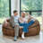 Big Joe Fuf Oversized Foam Bean Bag Chair with Removable Cover for Kids, Teens, Adults, Coffee Soft Vegan Leather, Large Reading and Gaming Seat-118103318-119812836