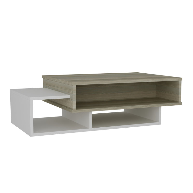 Aldermary Floor Shelf Coffee Table, White/Cordoba