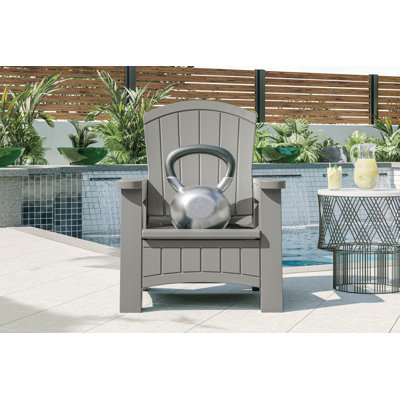Chaise Adirondack en résine avec rangement pour l'extérieur Suncast l 12,19 po x P 23,5 po Suncast, fabriquée aux États-Unis