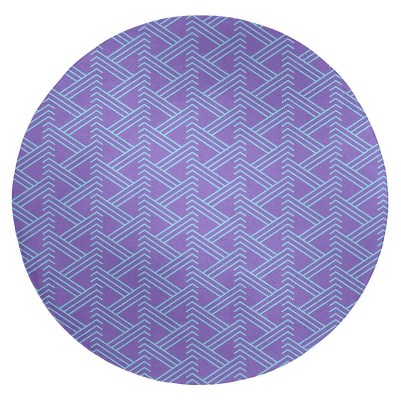 Chenille Geometric Indoor Rug, Round 5'