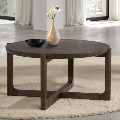 Table basse 3 pièces de style transitionnel en bois d'ingénierie noyer foncé, pierre et fil métallique - Bois d'hévéa brossé, piètement à tréteaux, 42 po x 25 po, table d'appoint pour un espace principal esthétique, plateau en quartz.