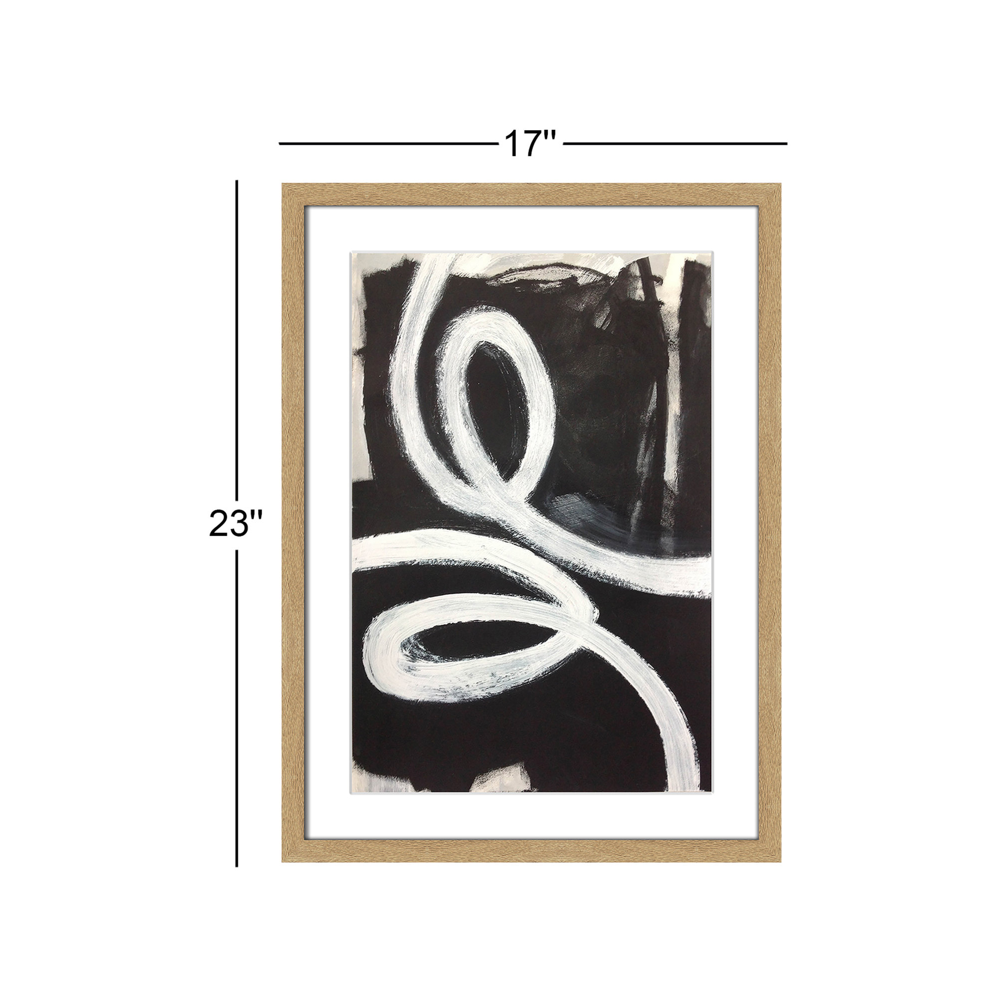 Swirly Swirls I by Casa Fine Arts, Natural Woodgrain Picture Framed, 23" H x 17" W x 0" D
