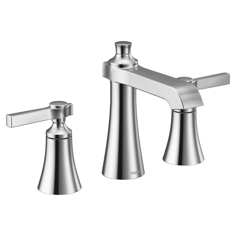 Moen Flara 8 Inch Widespread 2-Handle High-Arc Bathroom Faucet, Valve Included, Chrome