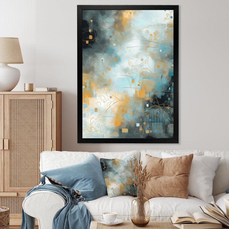 «Norene Abstracted Vibrant Expressions II», reproduction sur toile, H 44 po x l 34 po x P 1,5 po, Cadre photo noir