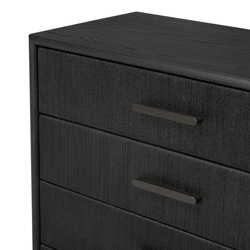 Rosenell 8 Drawer Dresser, Black Oak Veneer