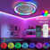19" 7-Blade White Modern Ceiling Fan with Dimmable Color Changing LED and Remote Control