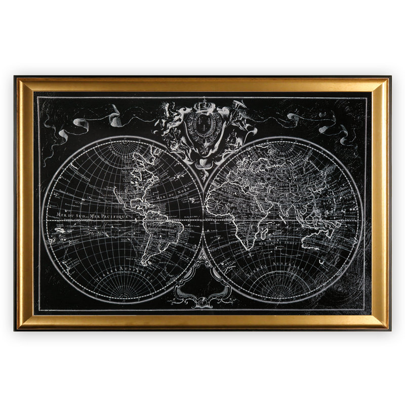 " Monde Map ", 27" H x 39" W x 2" D