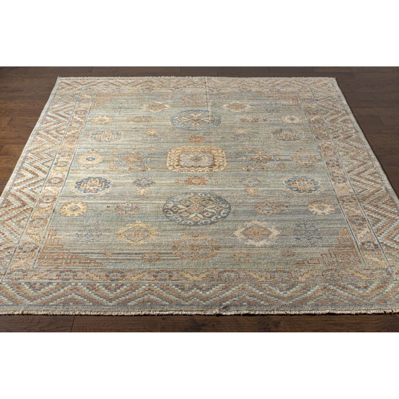 Rectangle Khotan Wool Area Rug, Rectangle 9' x 12'