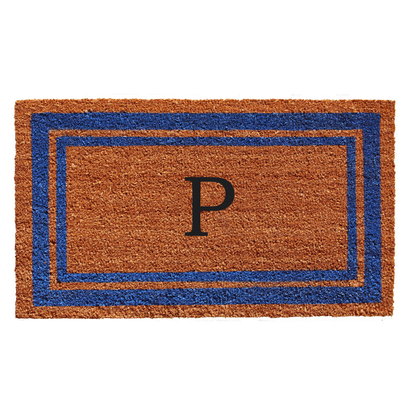 Tapis d'entrée antidérapant Stortz, Bleu / Brun, P, Rectangle 1 pi 6 po x 2 pi 6 po