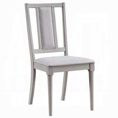 Ensemble de 2 chaises d'appoint Mori, dossier découpé, siège en lin, gris naturel