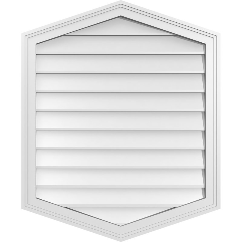 Ventilé vertical à pignon vertical 4/12 po, H 34 po x l 28 po x P 1,5 po