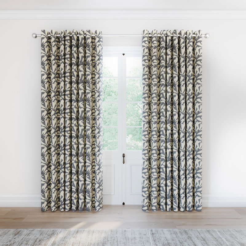 Leni Lined Curtains, 90cm Width x 72cm Drop, Neutral