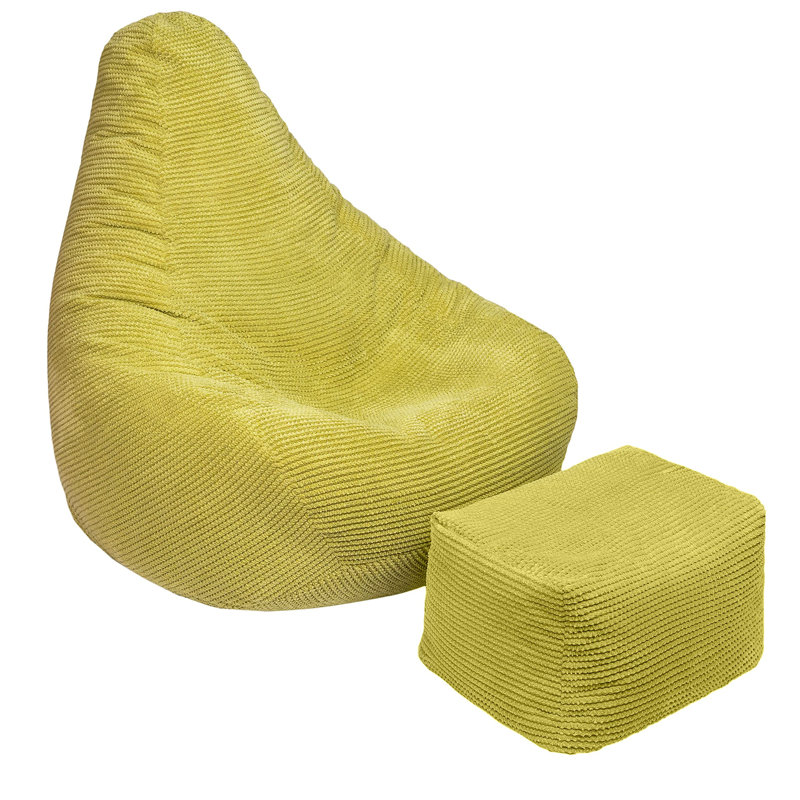 Corduroy Bean Bag Chair, Yellow