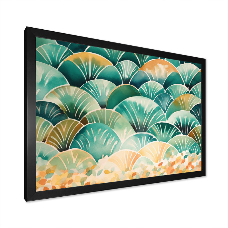 «Graeber Orange Abstracted Harmonia Of Shape II», reproduction d'art sur toile, H 12 po x l 20 po x P 1 po, Cadre photo noir