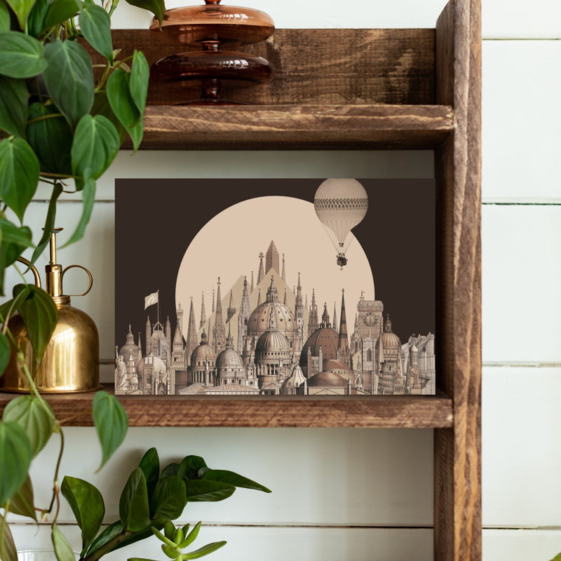 «Global Architectural Fantasy», art abstrait rétro, art mural de ville