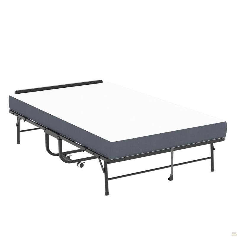 Lit pliant de 75 po x 46 po de large avec tête de lit ajustable, très grand lit pliant