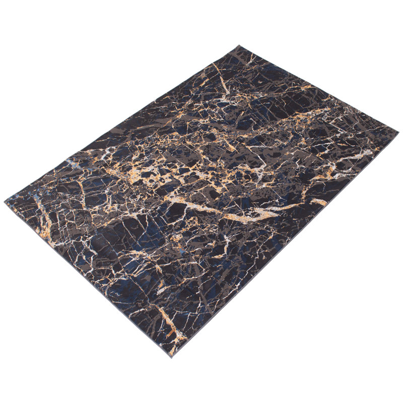 Tapis noir en marbre, Rectangle 8 pi x 10 pi