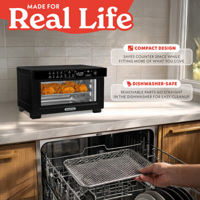 Friteuse à air numérique avec mode de convection Gourmia, 12 préréglages, pour pizza de 9 po, noir