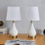 Ensemble de lampes de table modernes en céramique 18 "avec ports USB et base en bronze antique poli Conyer-2124365615