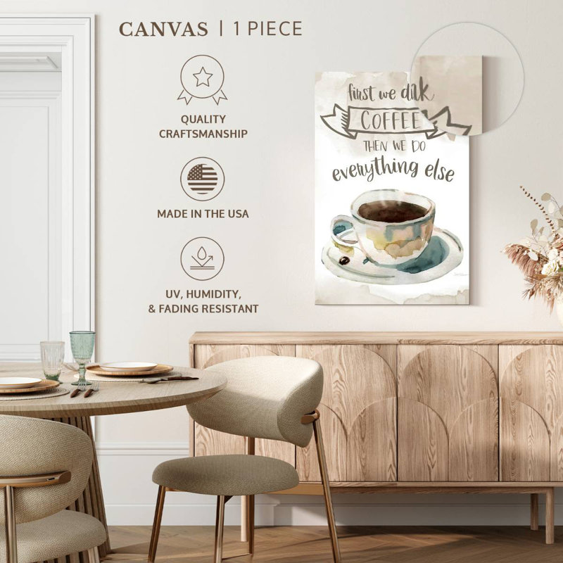 Tergel First We Drink Coffee, H 30 po x l 20 po