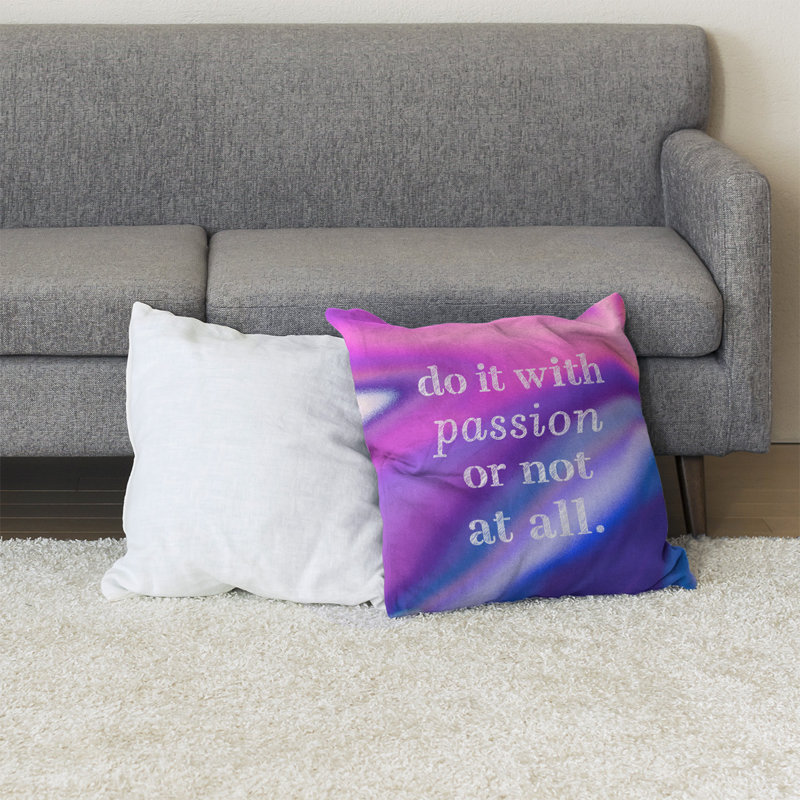 Coussin de sol inspiration passion, 40 po x 40 po, Rose et bleu marine