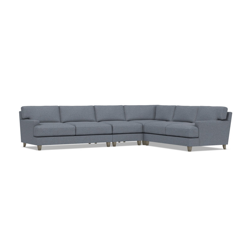 Mila Sectional, Teal Polyester, 33.5" H x 137" W x 107" D, Right Hand Facing