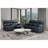 Blanche Black Console Reclining Loveseat With LED Lights And Speakers-2122380548