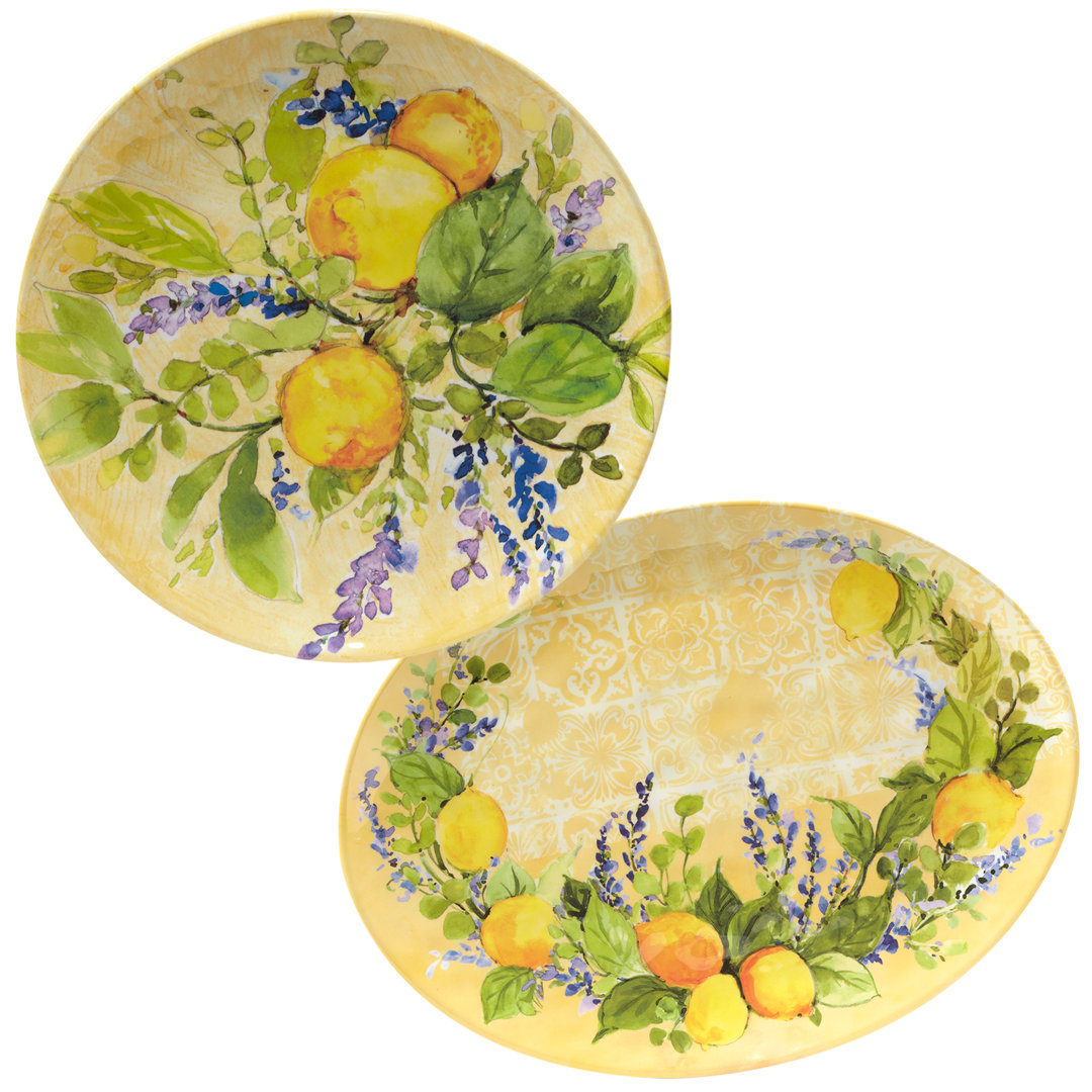 Certified International Lemon Zest  2Pc Platter Set Certified International