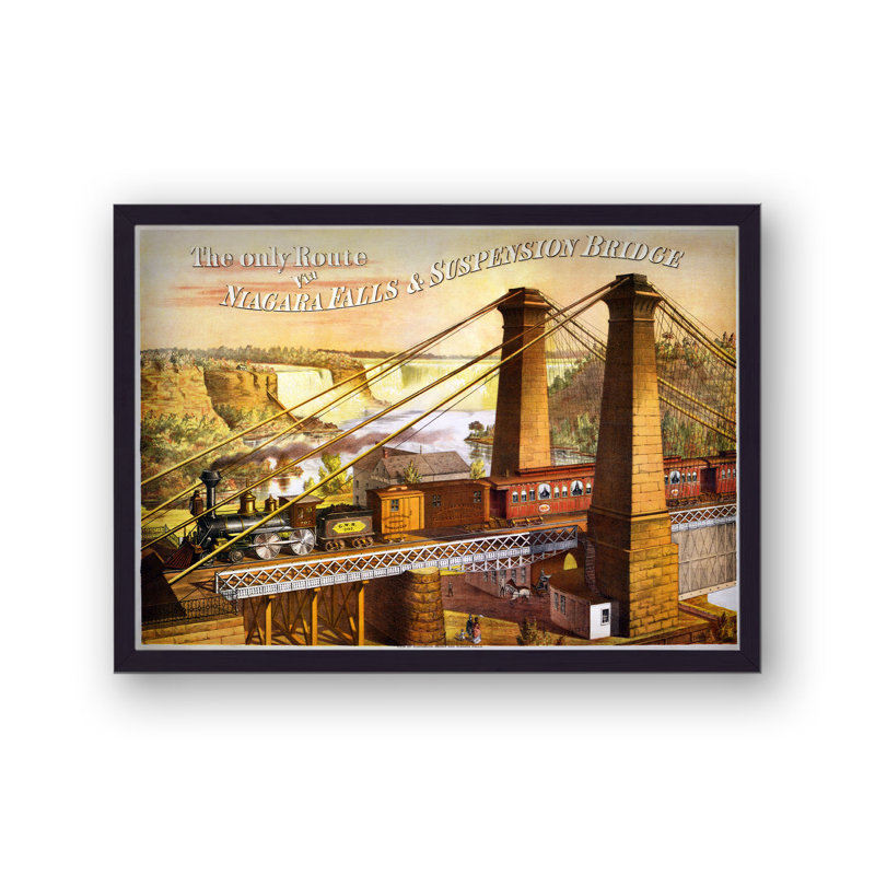 Vintage Niagara Falls Suspension Bridge 1 Piece Single Picture Frame Wall Art