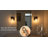 Black Rechargeable Changing Dimmable Wall Sconce With Remote Control, Led Bulb Included (2-pack)
