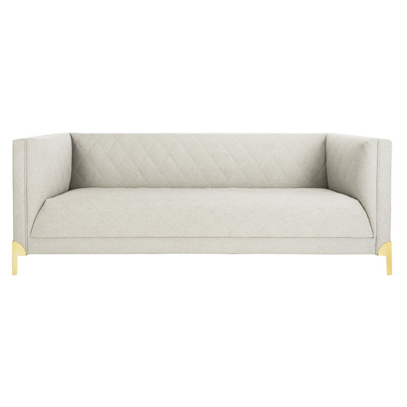 Luanna Upholstered 86'' Sofa, Light Gray Polyester