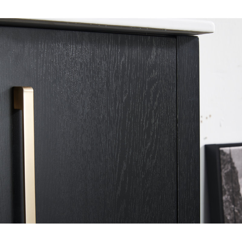 Meuble-lavabo simple 24 po noir avec plateau en céramique