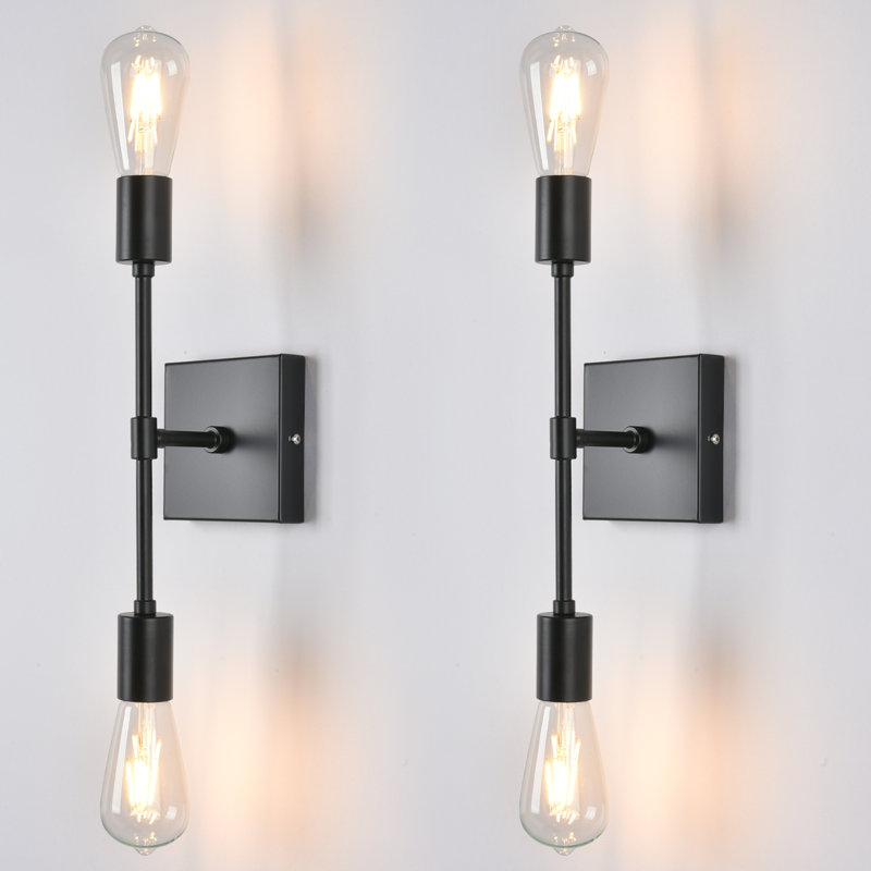 Modern Black Industrial Iron Armed Sconces Candle Wall Light