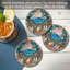 Sous-verres ronds bleus crabe bleu