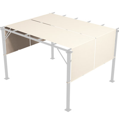 Pergola Replacement Canopy , 2Pcs 4 X 18Ft, Protected, Khaki, Suited For 10 11.8Ft Pergola, Uncomplicated And Effortless Setup Matches Install