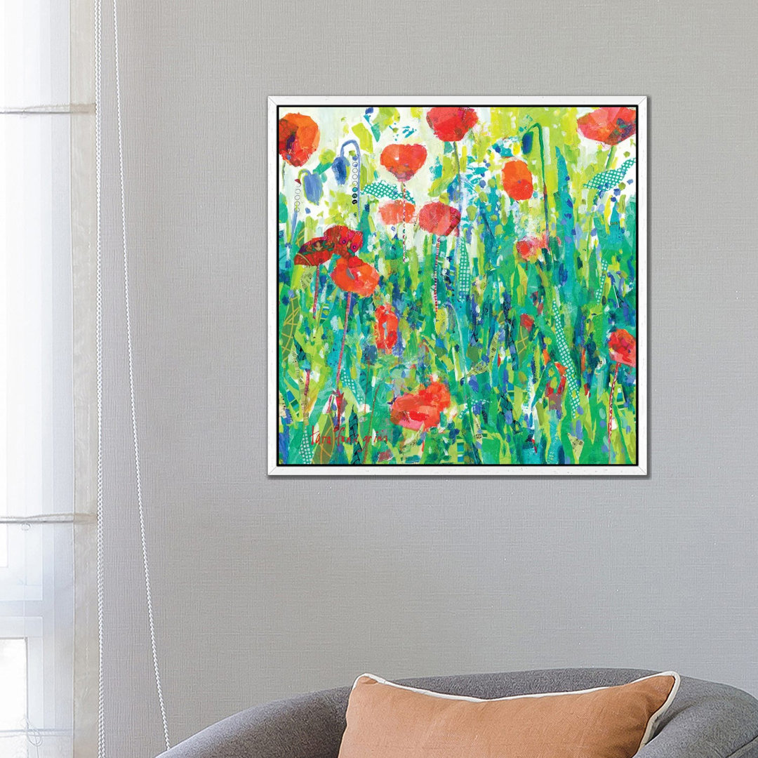 Stattliche rote Mohnblumen III von Tara Funk Grim - Galerie-verpackte Leinwand Giclée auf Leinwand