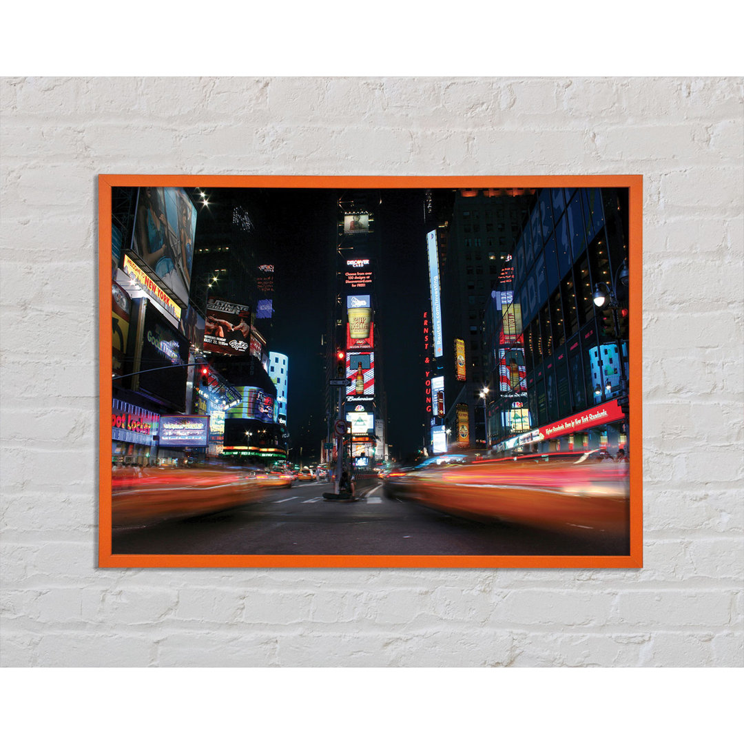 Times Square Yellow Cab Blur - Einzelner Bilderrahmen Kunstdrucke