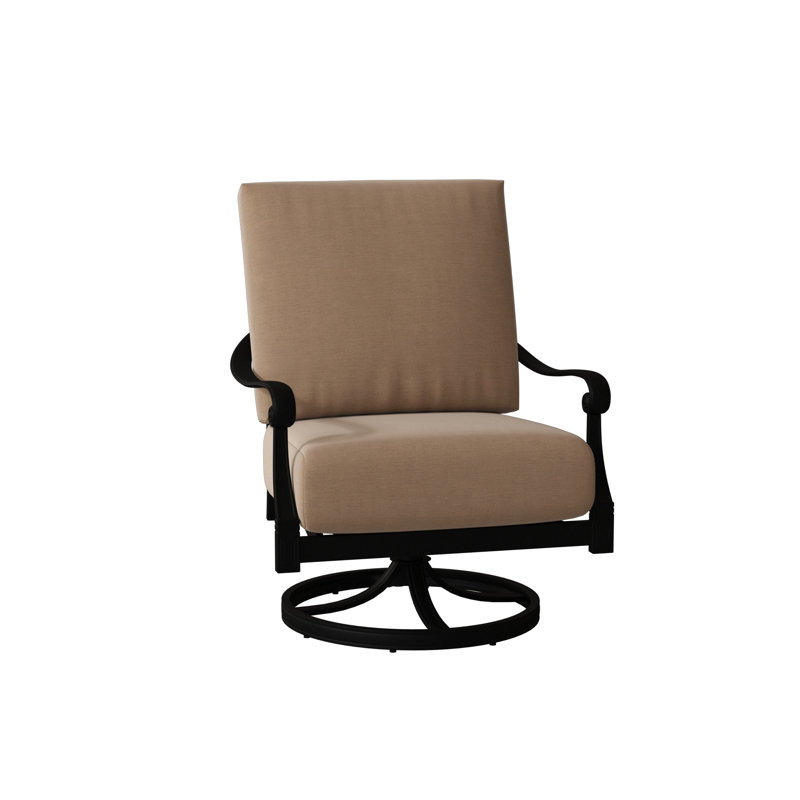 Chaise à bascule Wiltshire, Toile Sunbrella® beige chiné, Noir texturé