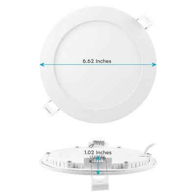 Luxrite 6"" Ultra Thin LED Recessed Light With J-Box 12W 5 Color Selectable Dimmable 1000 Lumens ETL Listed Energy Star IC Rated 6 Pack -  LR23761-6PK