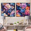 Cerisier - Ensemble de 2 collages carrés floraux-101849640-101849646